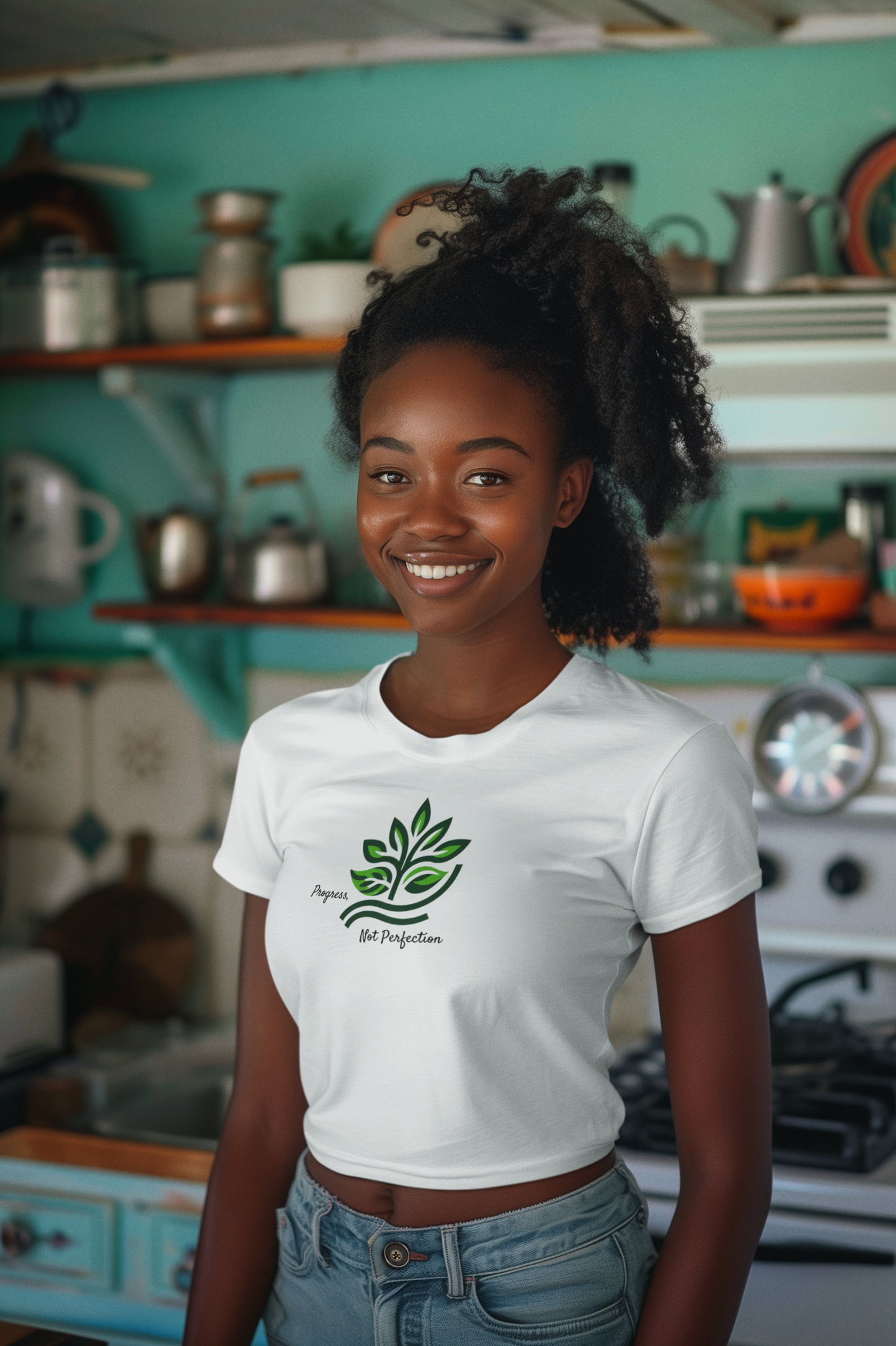 Progress, Not Perfection Ladies Cropped Tee